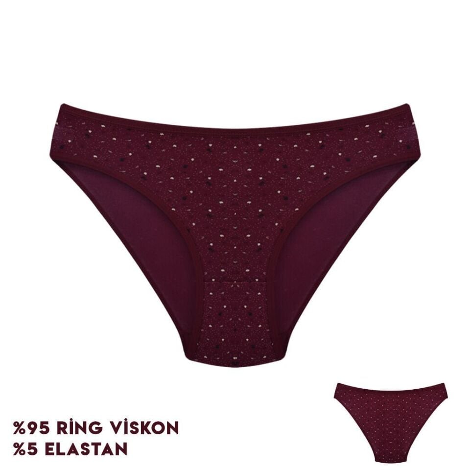 Dondeza 164-5 (M) Desenli Viscon Bayan Bikini 12'li