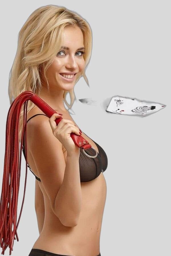 Arias Closet Sexy Görselli Oyun Kartı Kama Sutra Kırmızı Kırbaç Set