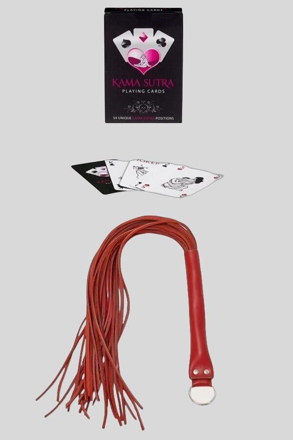 Sexy Görselli Oyun Kartı Kama Sutra Kırmızı Kırbaç Set