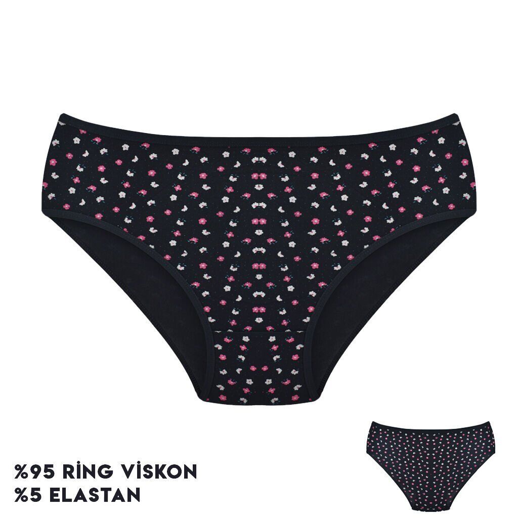 Dondeza 264-14 (L) Desenli Viscon Bayan Bikini 12'li