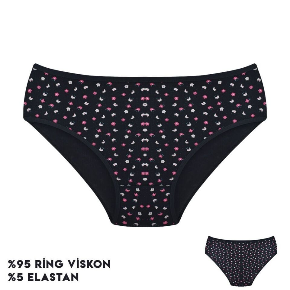 Dondeza 264-14 (L) Desenli Viscon Bayan Bikini 12'li