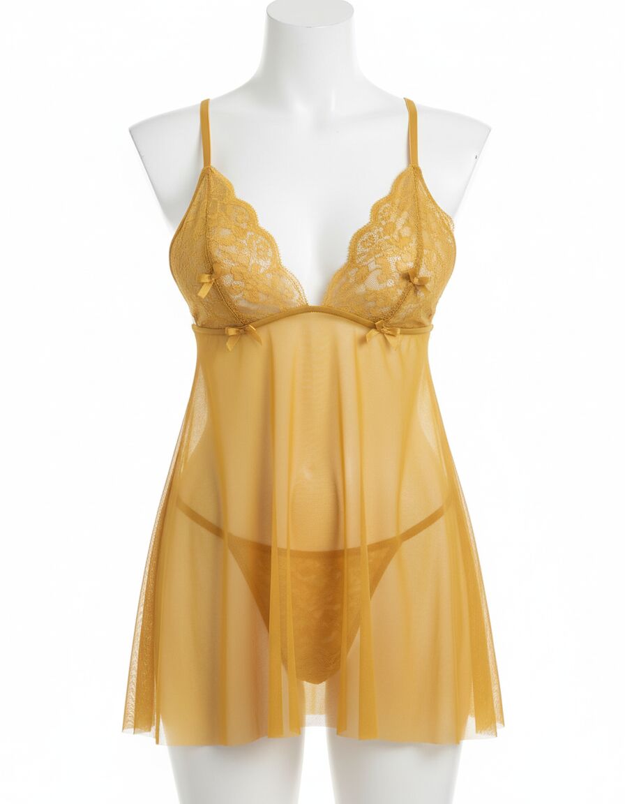 Arias Closet Gold Transparan Tül Fantezi Gecelik