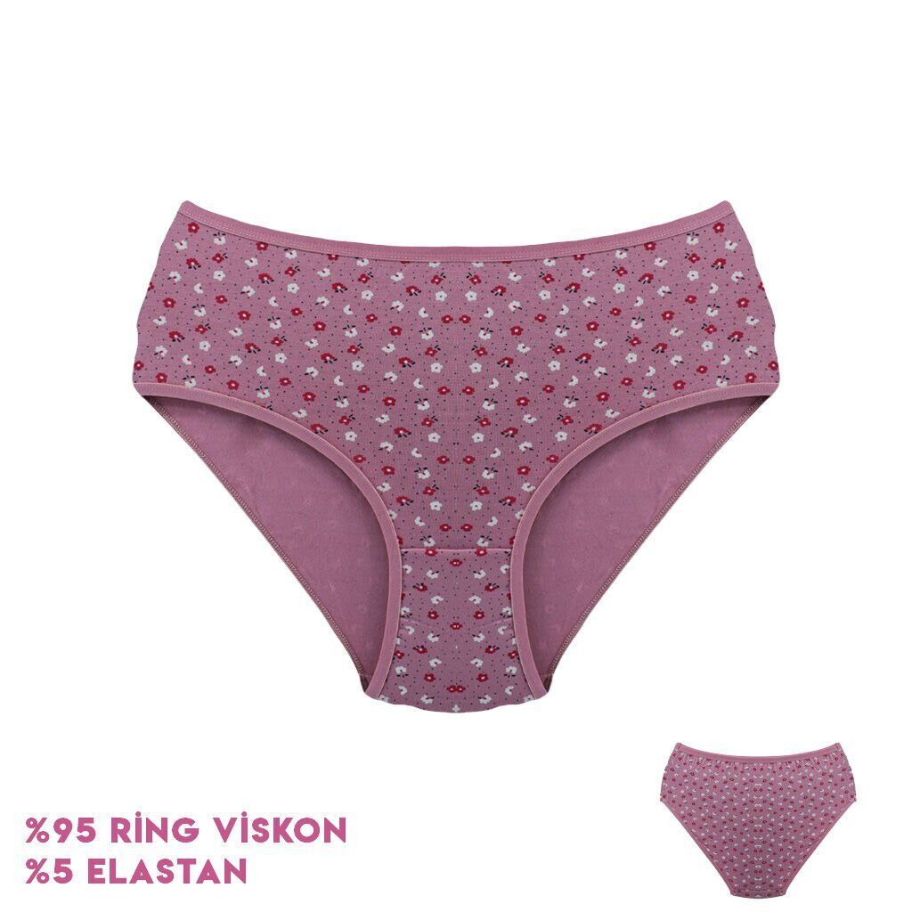 Dondeza 364-1 (XL) Desenli Viscon Bayan Bikini 12'li
