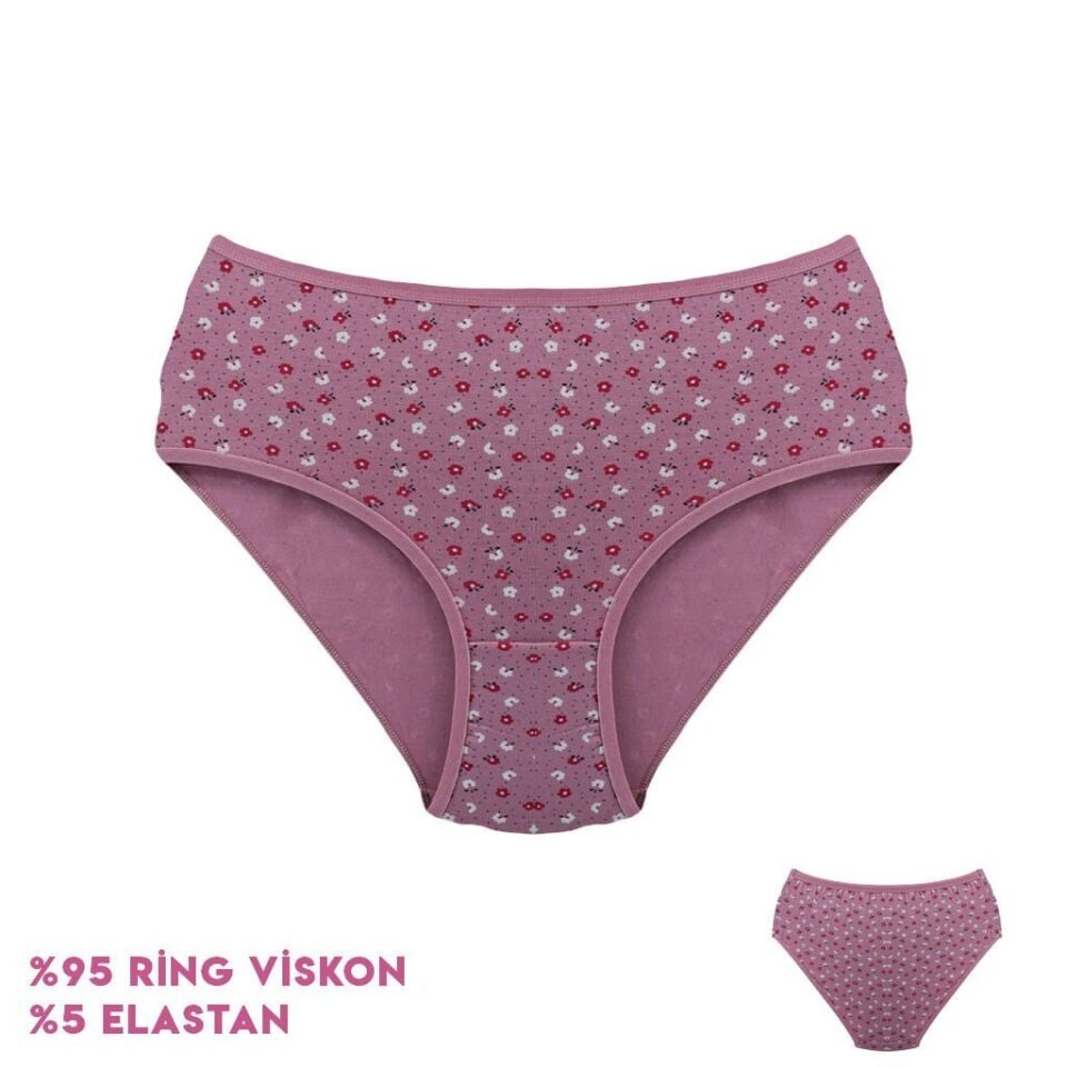 Dondeza 364-1 (XL) Desenli Viscon Bayan Bikini 12'li