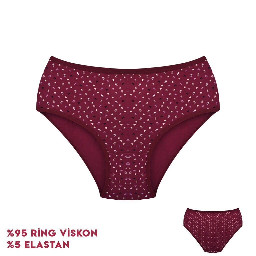Dondeza 364-5 (XL) Desenli Viscon Bayan Bikini 12'li