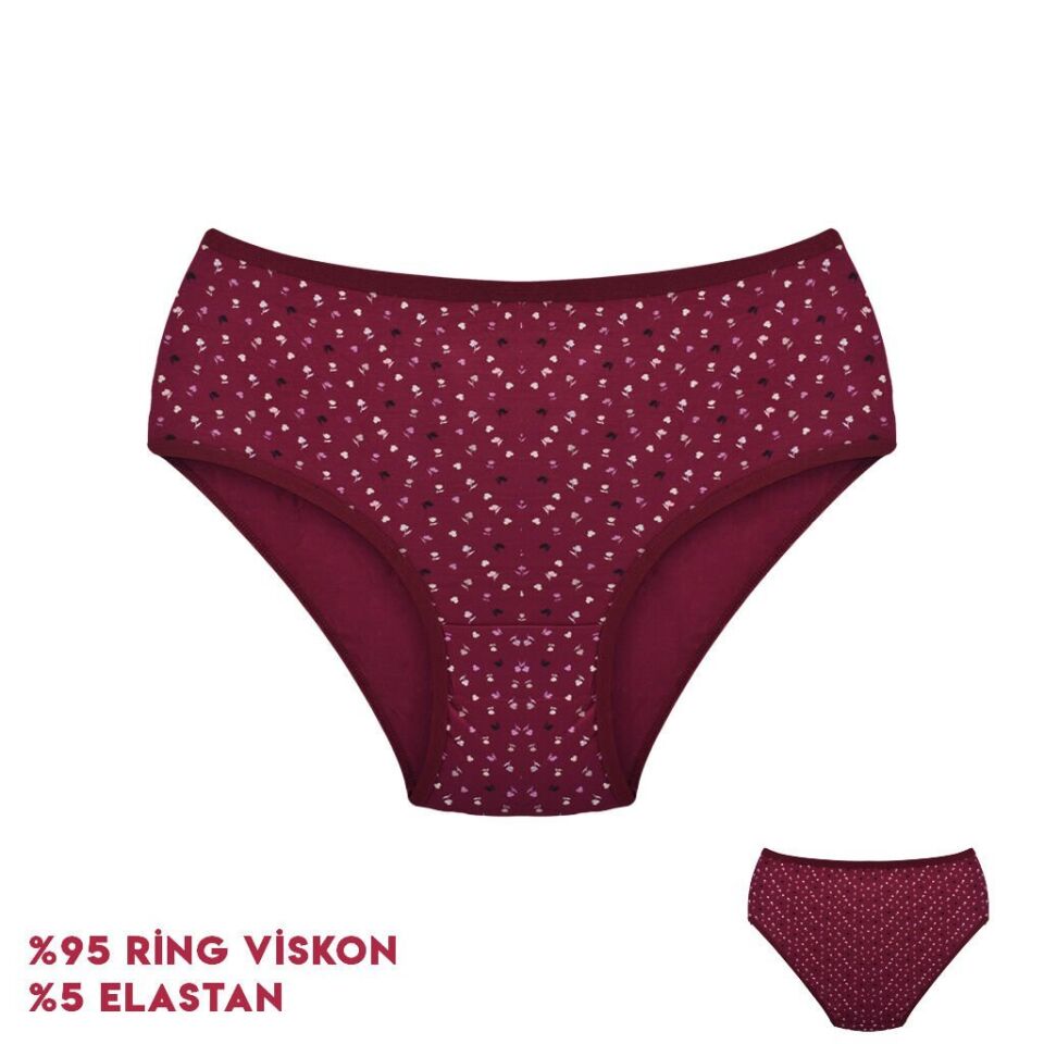 Dondeza 364-5 (XL) Desenli Viscon Bayan Bikini 12'li