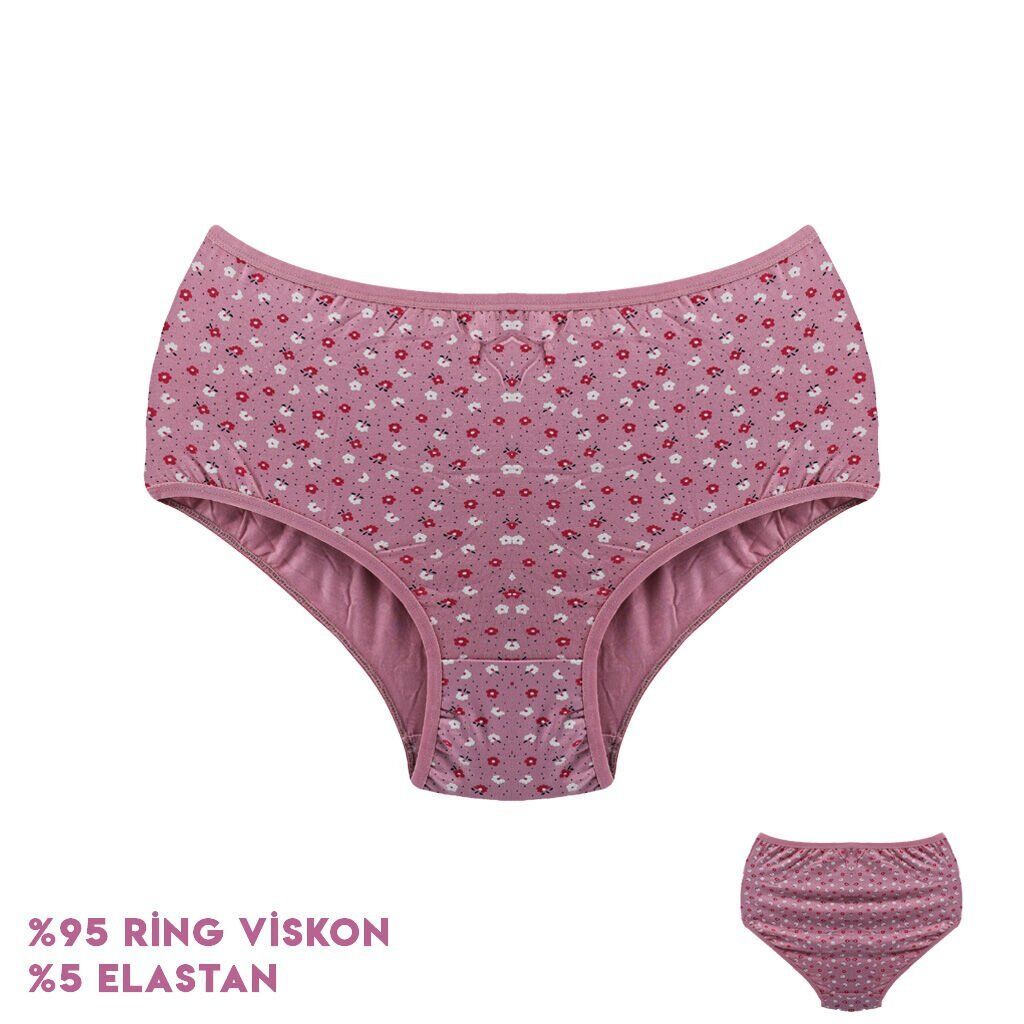 Dondeza 664-10 (XXL) Desenli Viscon Bayan Bikini 12'li
