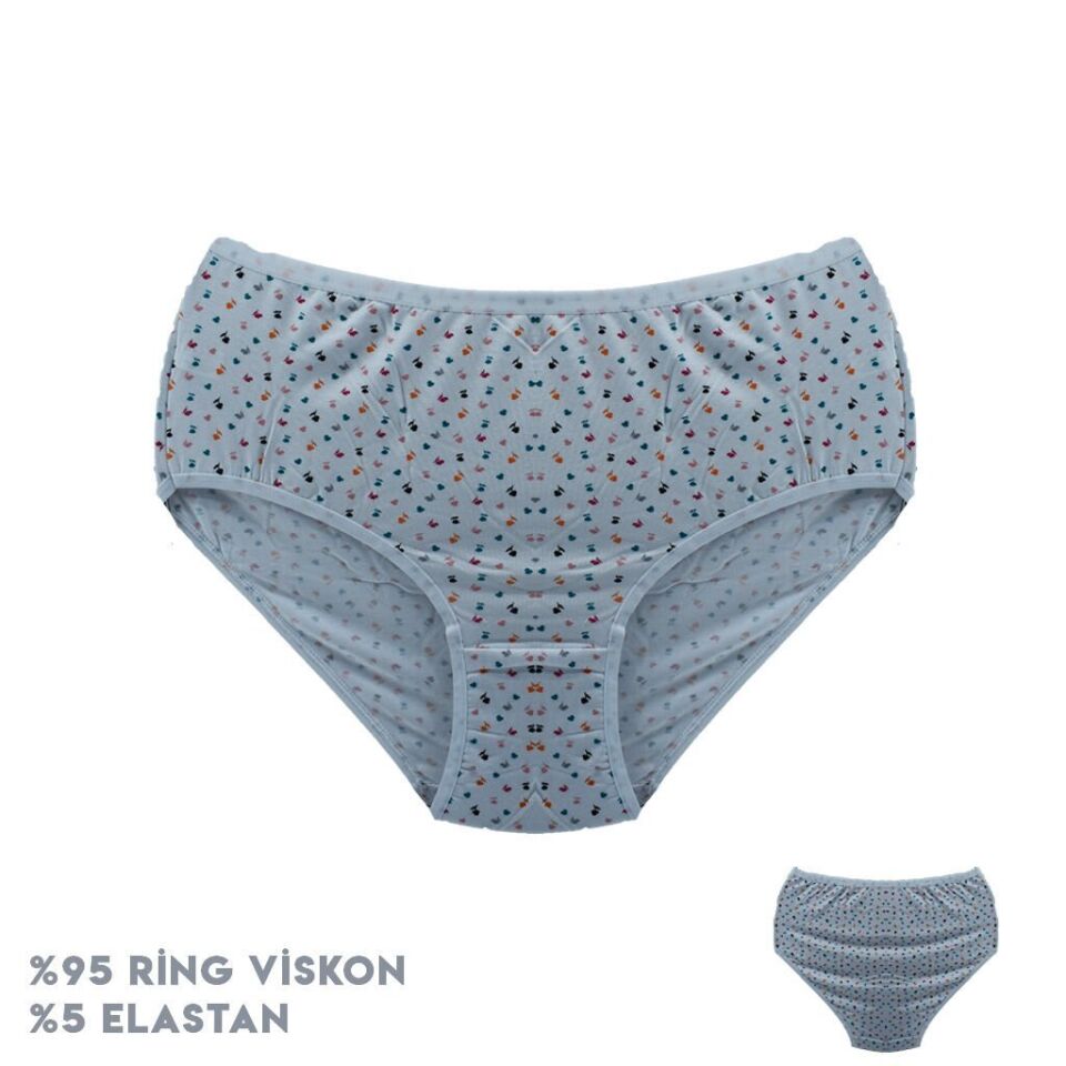Dondeza 664-4 (XXL) Desenli Viscon Bayan Bikini 12'li