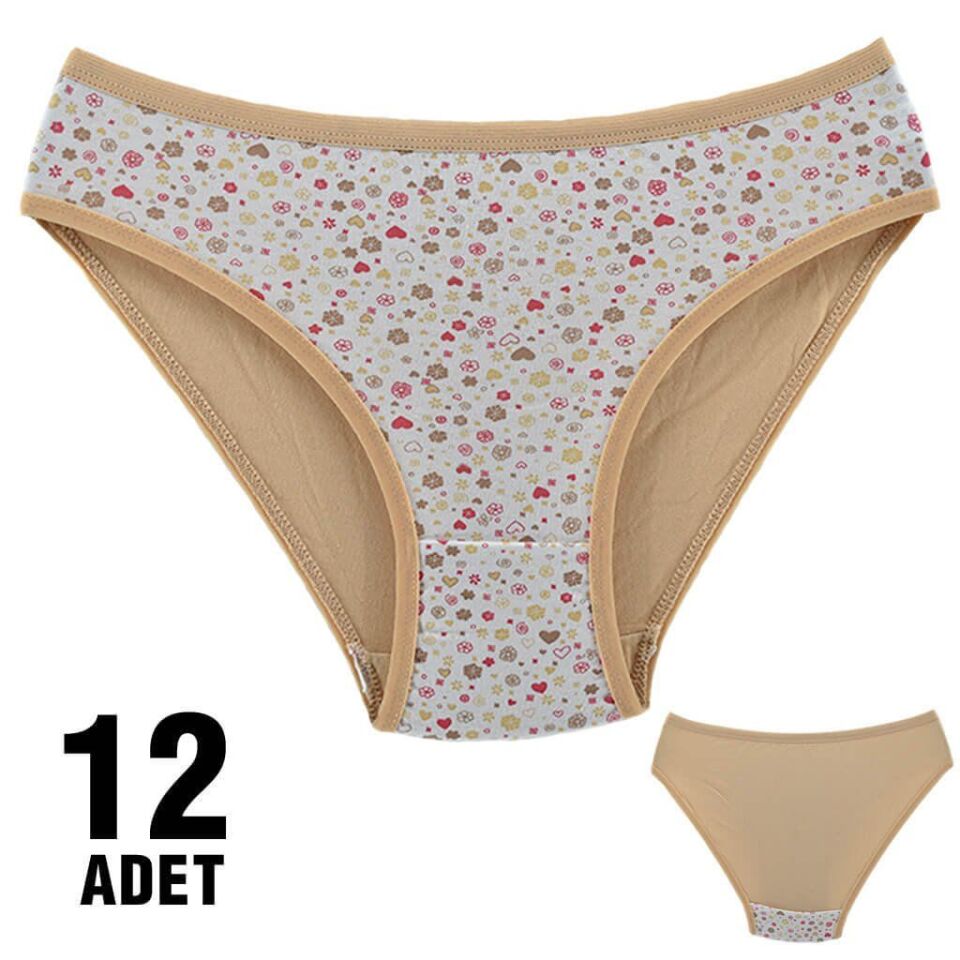 Dondeza 101-44 Desenli Bayan Bikini 12'li