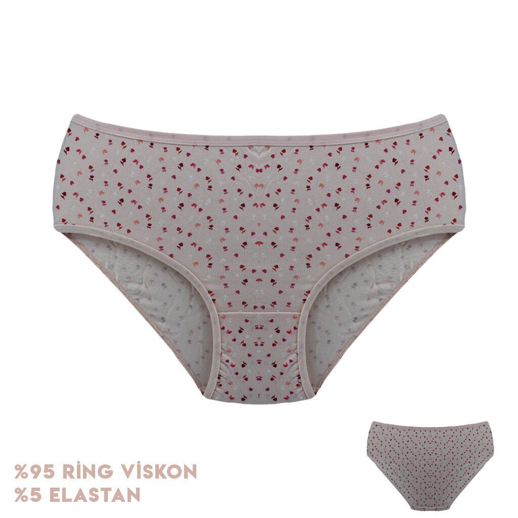 Dondeza 364-4 (XL) Desenli Viscon Bayan Bikini 12'li