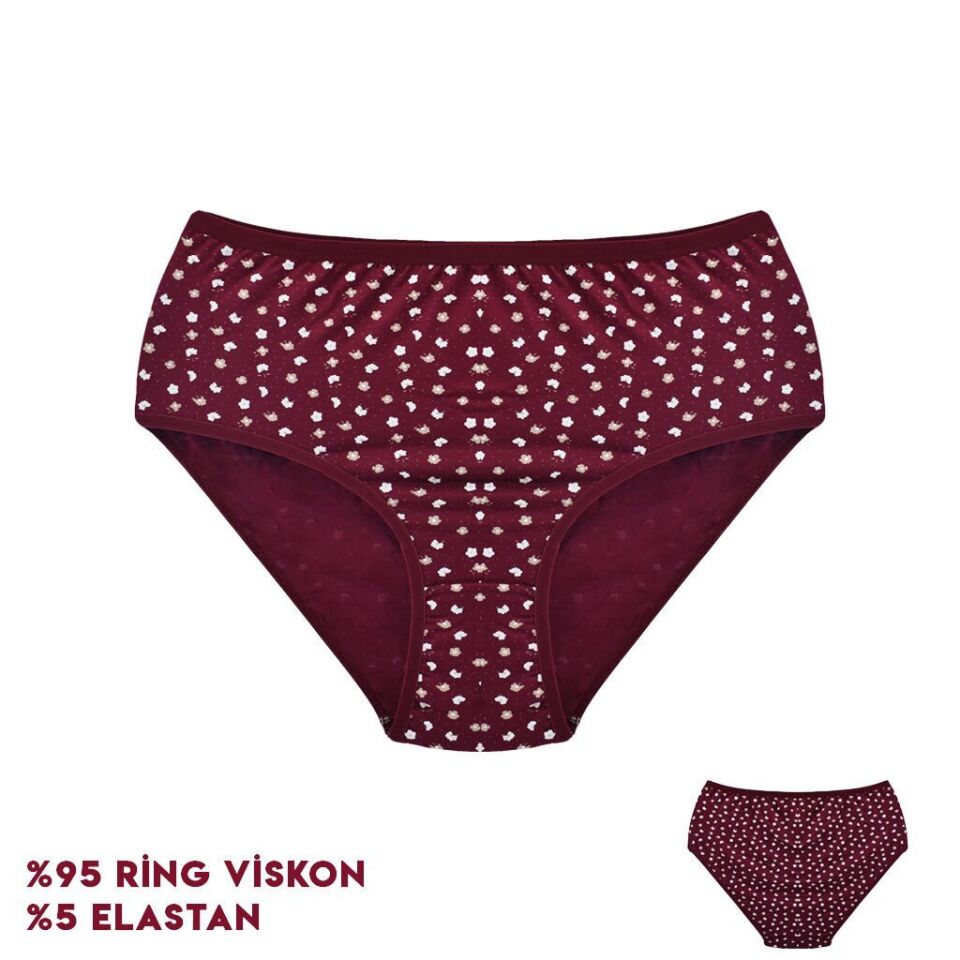 Dondeza 664-7 (XXL) Desenli Viscon Bayan Bikini 12'li