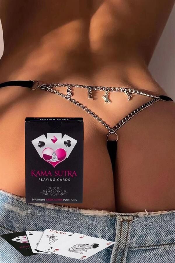 Arias Closet Sexy Görselli Oyun Kartı Kama Sutra Tanga Set