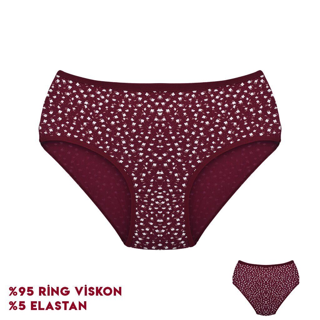 Dondeza 364-6 (XL) Desenli Viscon Bayan Bikini 12'li