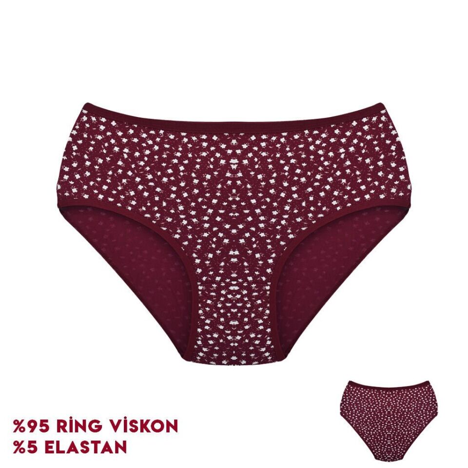 Dondeza 364-6 (XL) Desenli Viscon Bayan Bikini 12'li