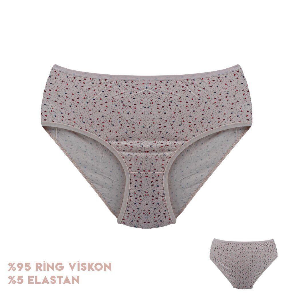 Dondeza 364-3 (XL) Desenli Viscon Bayan Bikini 12'li