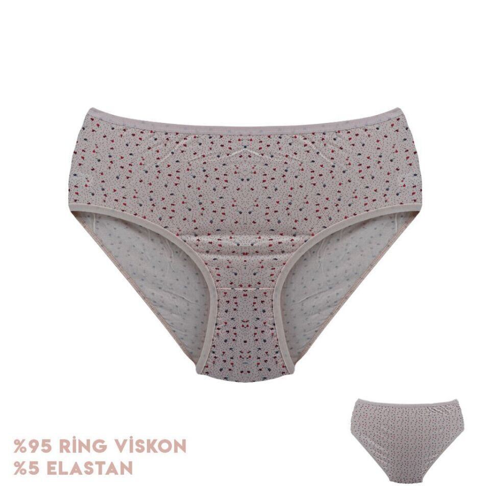 Dondeza 364-3 (XL) Desenli Viscon Bayan Bikini 12'li