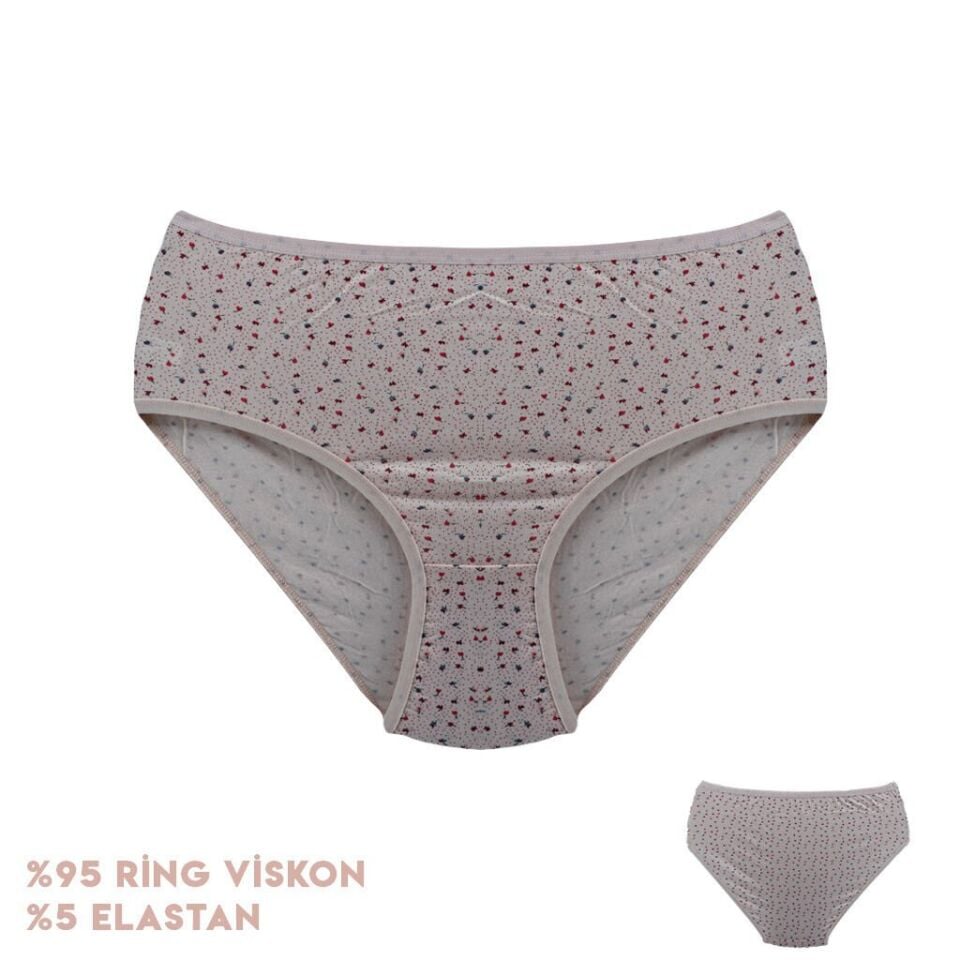Dondeza 364-3 (XL) Desenli Viscon Bayan Bikini 12'li