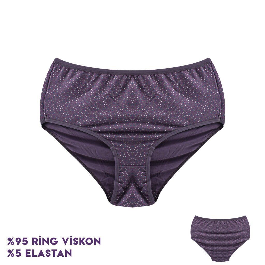 Dondeza 664-3 (XXL) Desenli Viscon Bayan Bikini 12'li