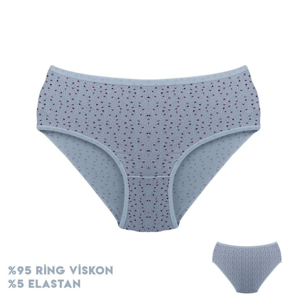 Dondeza 364-10 (XL) Desenli Viscon Bayan Bikini 12'li