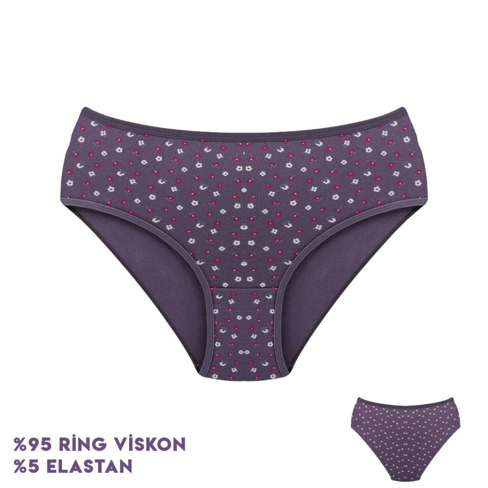 Dondeza 364-12 (XL) Desenli Viscon Bayan Bikini 12'li