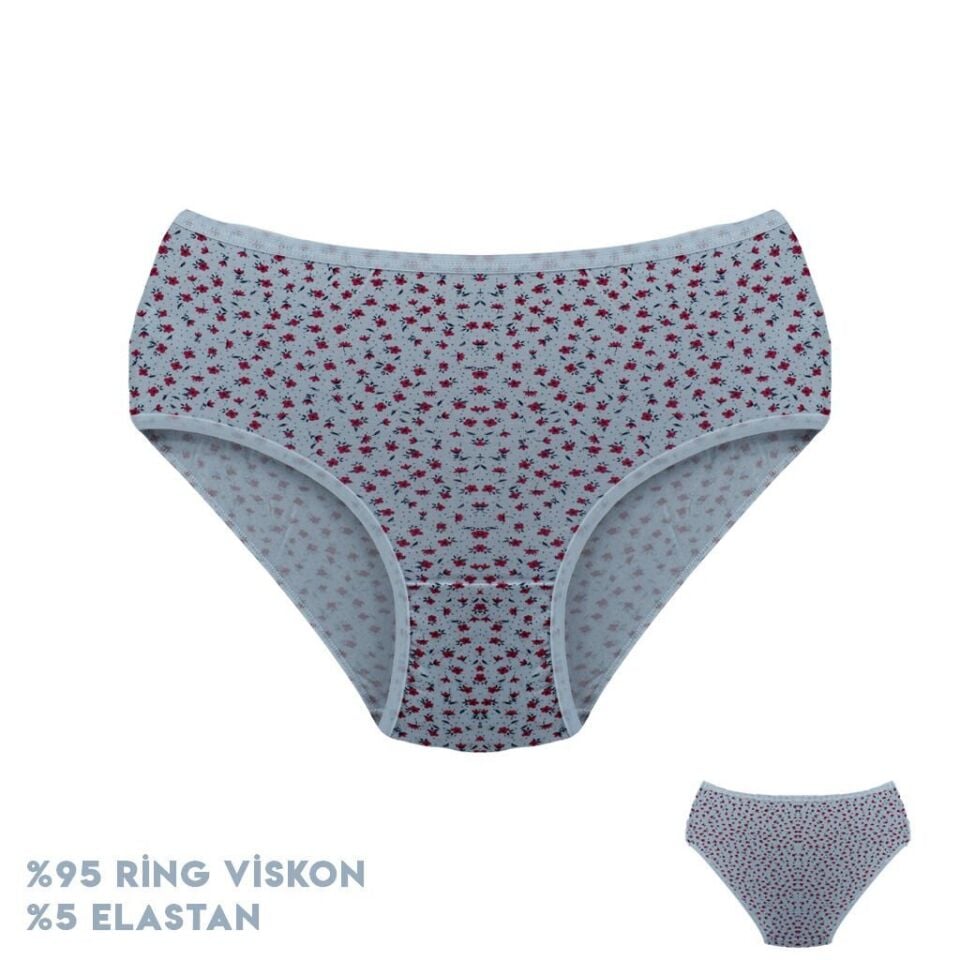 Dondeza 364-11 (XL) Desenli Viscon Bayan Bikini 12'li