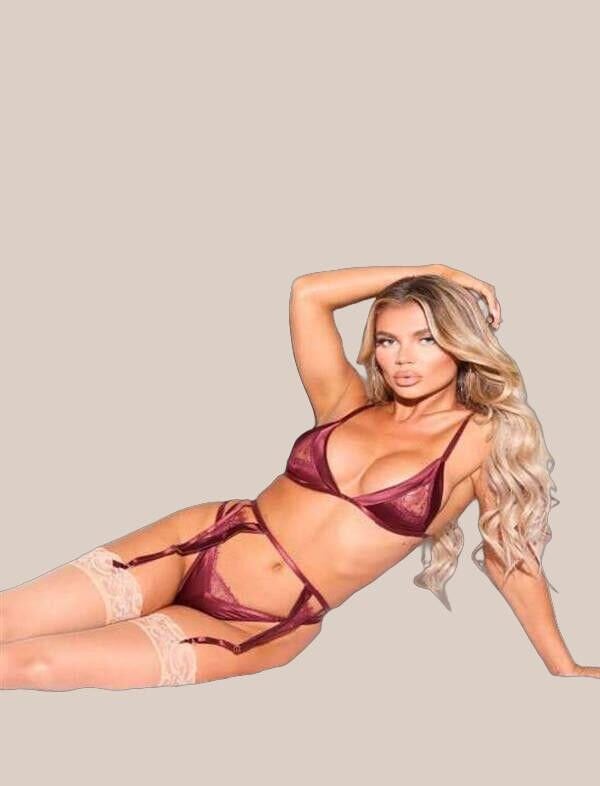 Arias Closet Bordo Fantezi Jartiyer Takım