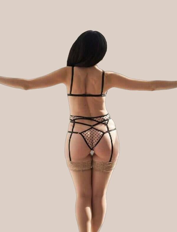 Arias Closet Puantiyeli Ten Fantezi Jartiyer Takım