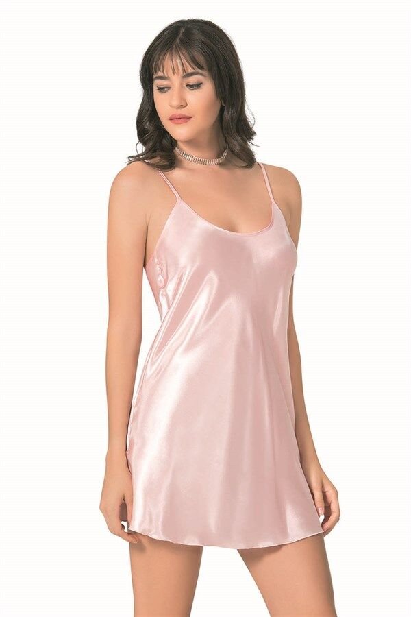 Arias Closet Somon Kısa Saten Gecelik
