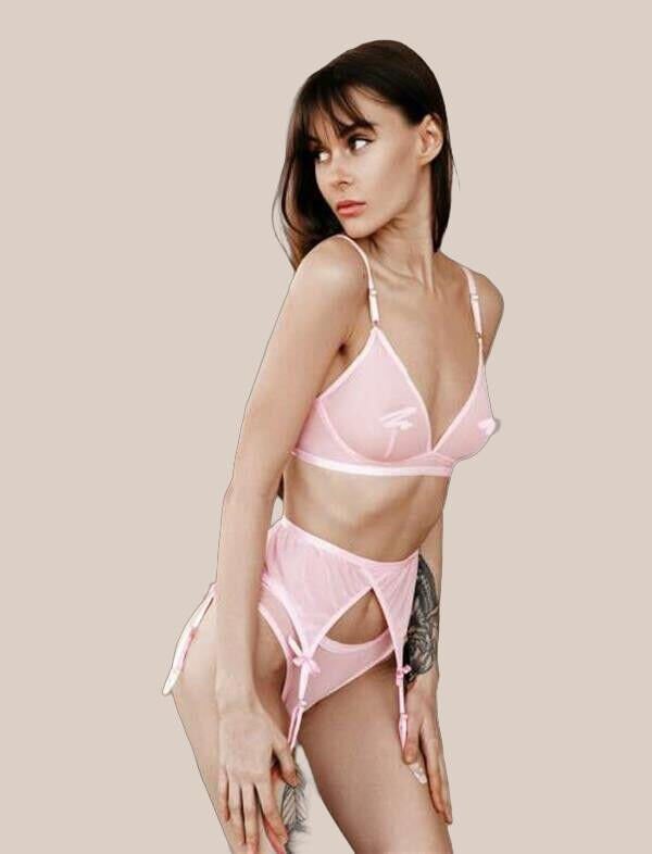 Arias Closet Beyaz Transparan Fantezi Jartiyer Takım