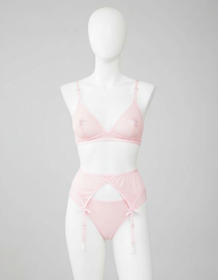 Arias Closet Beyaz Transparan Fantezi Jartiyer Takım