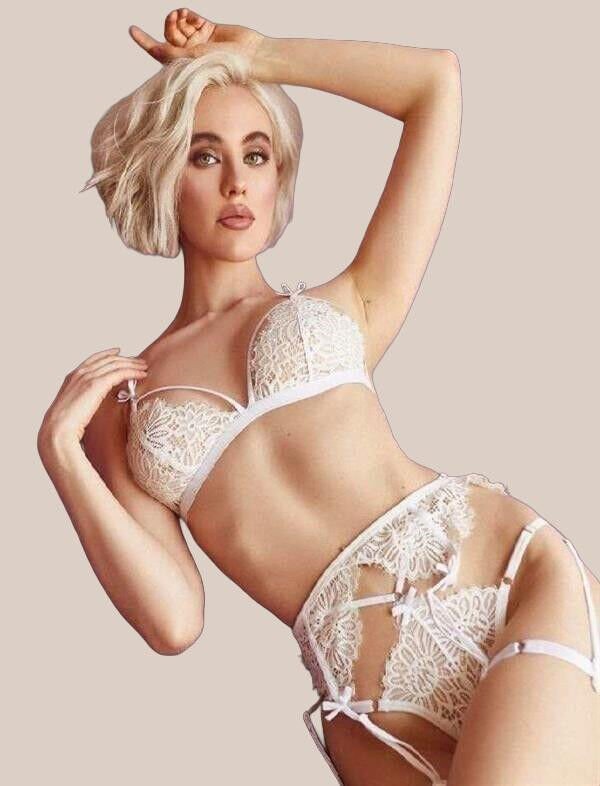 Arias Closet Beyaz Göğüs İp Detaylı Fantezi Jartiyer Takım