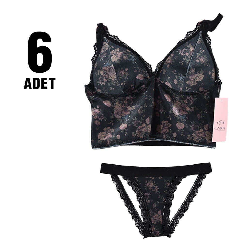 Cansoy 315 Soft Kadife Bralet Bayan Sütyen Takım 6'lı
