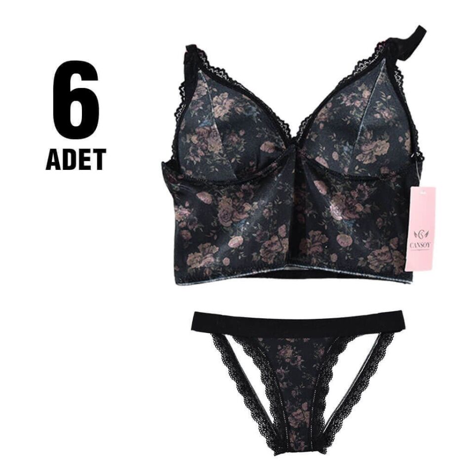 Cansoy 315 Soft Kadife Bralet Bayan Sütyen Takım 6'lı