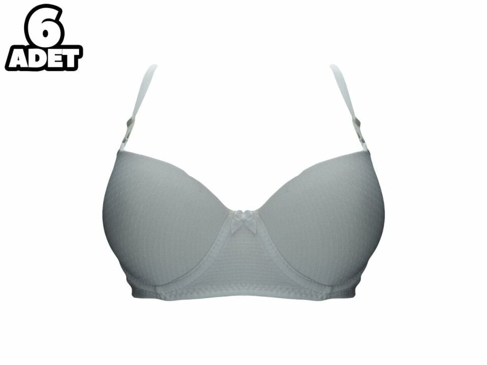 Liza 2090 C Cup Ekru Jakarlı Bayan Desteksiz Sütyen 6'lı