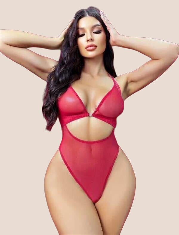 Arias Closet Kırmızı Transparan Fantezi Babydoll