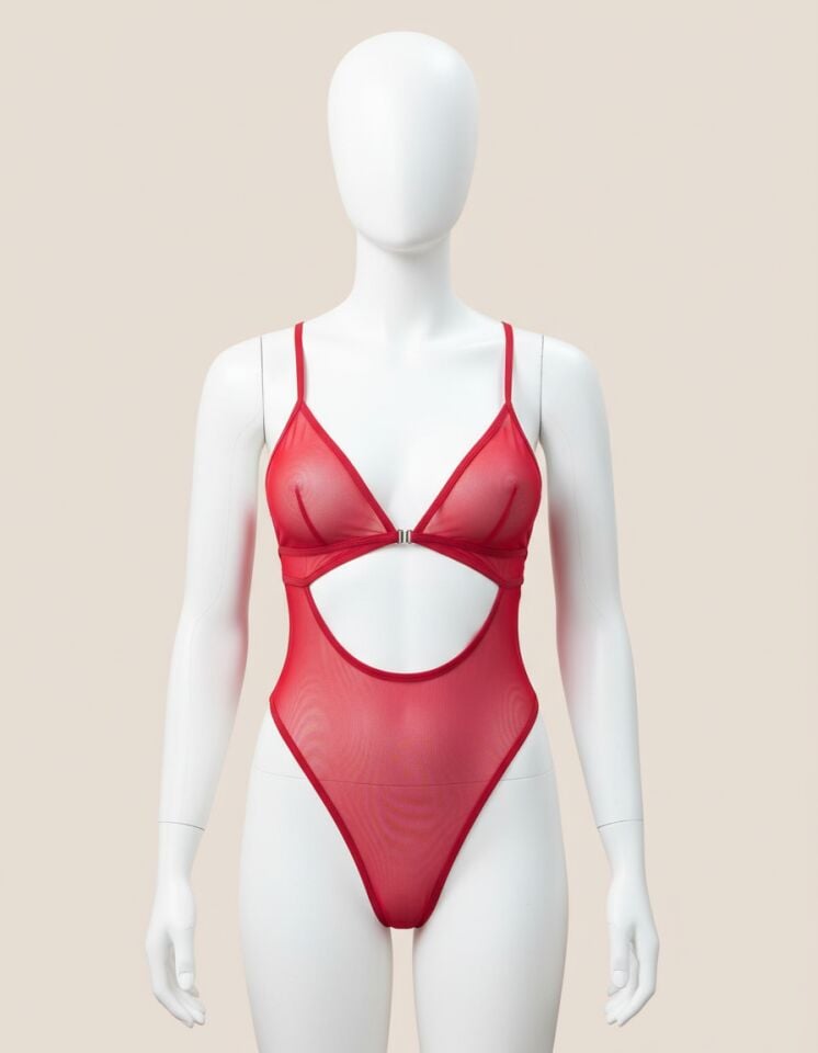 Arias Closet Kırmızı Transparan Fantezi Babydoll