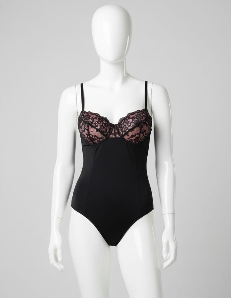 Arias Closet Siyah Dantelli Fantezi Babydoll