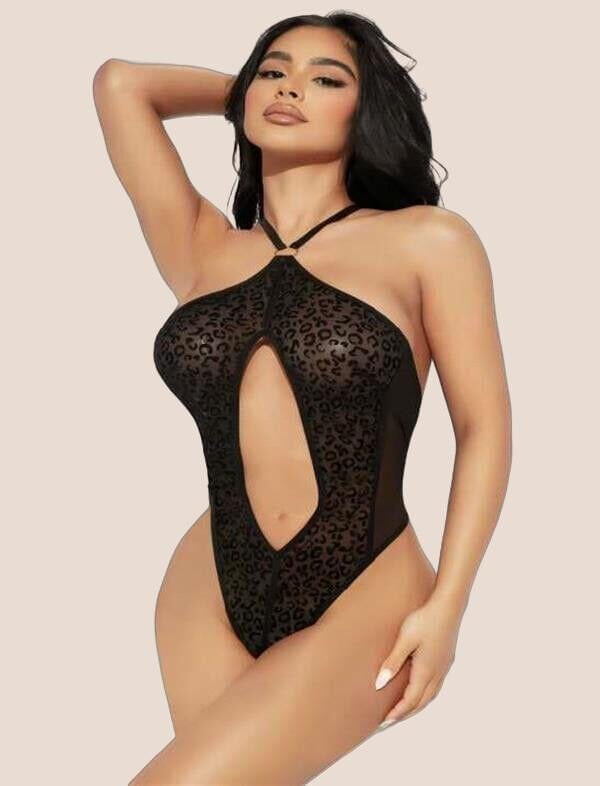 Arias Closet Siyah İp Detaylı Boyundan Bağlamalı Fantezi Babydoll