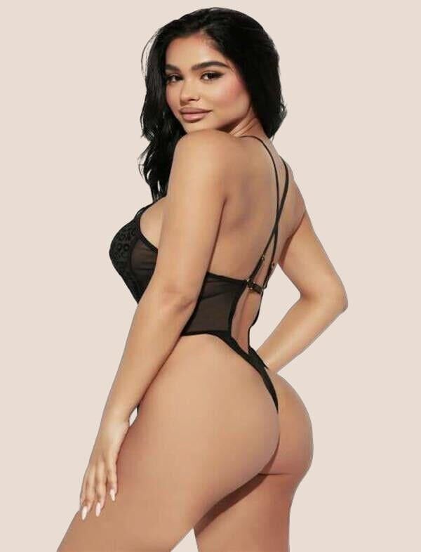 Arias Closet Siyah İp Detaylı Boyundan Bağlamalı Fantezi Babydoll