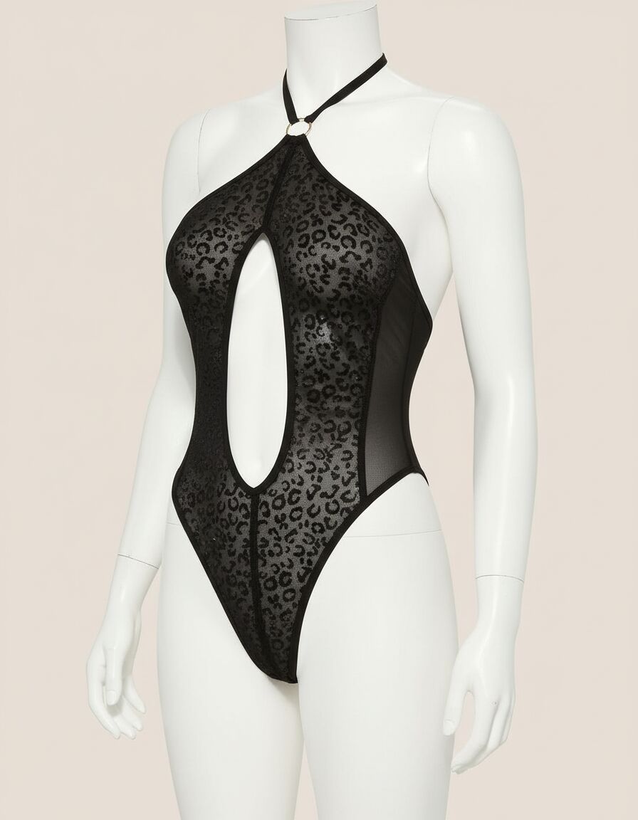 Arias Closet Siyah İp Detaylı Boyundan Bağlamalı Fantezi Babydoll