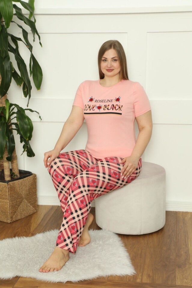 Polcan 10368 Battal Kısa Kollu Bayan Pijama Takımı