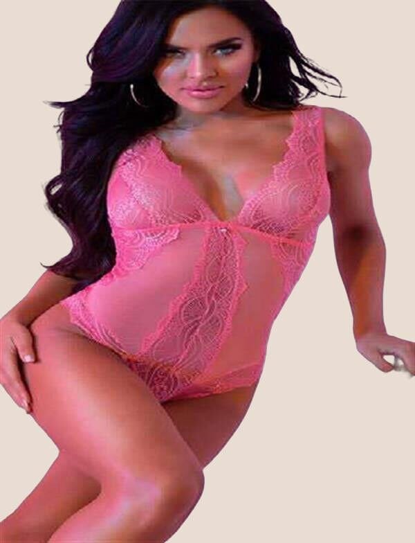 Arias Closet Pembe Dekolteli Dantelli Fantezi Babydoll