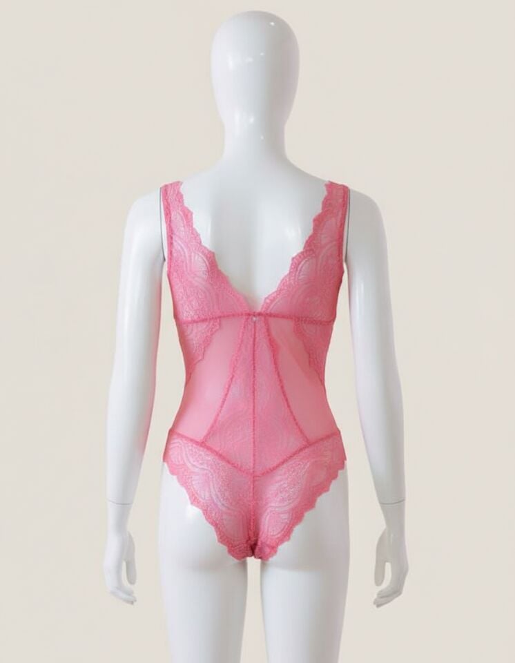 Arias Closet Pembe Dekolteli Dantelli Fantezi Babydoll