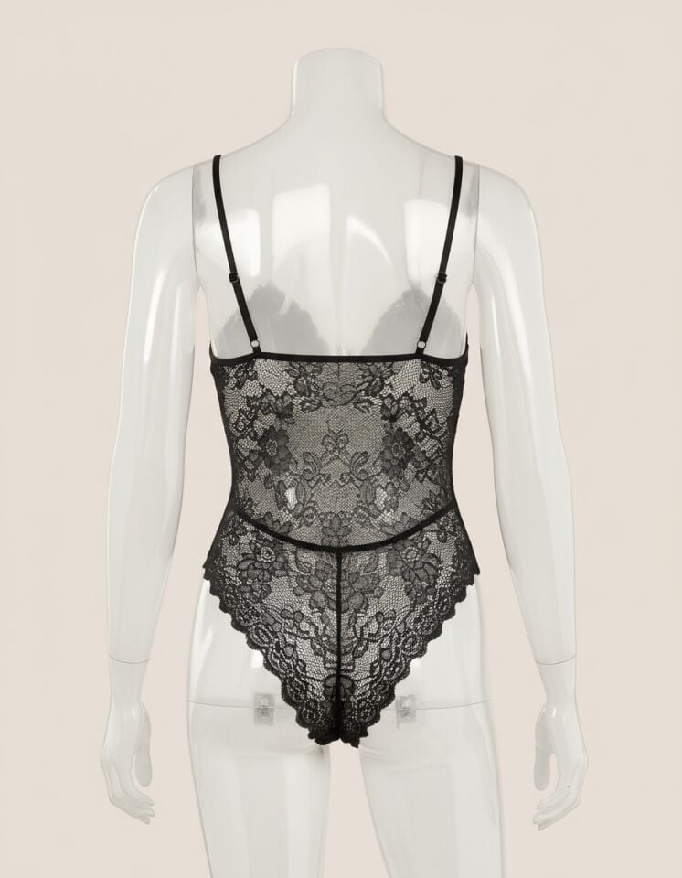 Arias Closet Siyah Transparan Dantelli Fantezi Babydoll