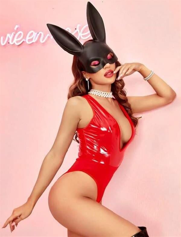 Arias Closet Parlak Kırmızı Deri Fantezi Babydoll