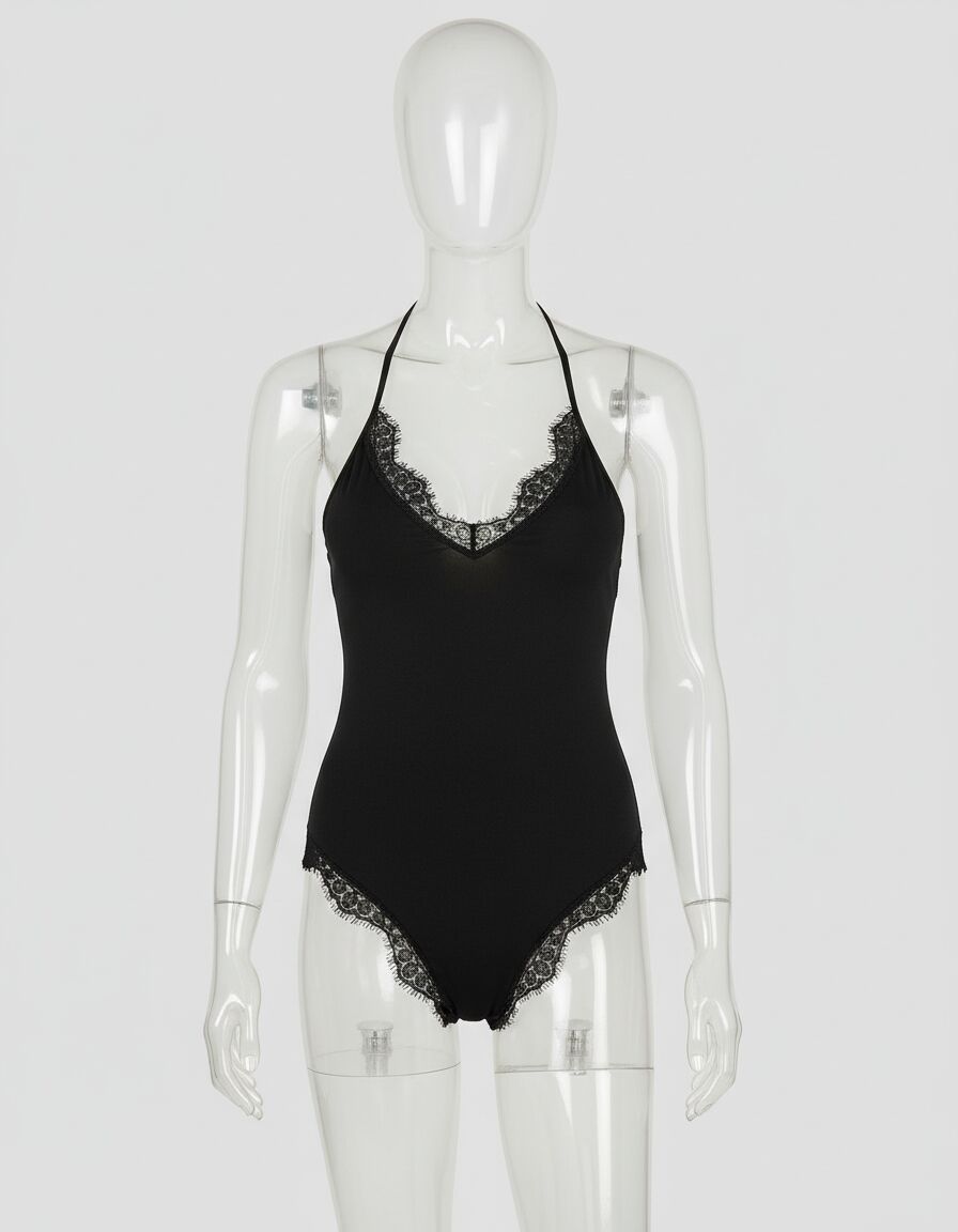 Arias Closet Siyah Dantel İşlemeli Fantezi Babydoll