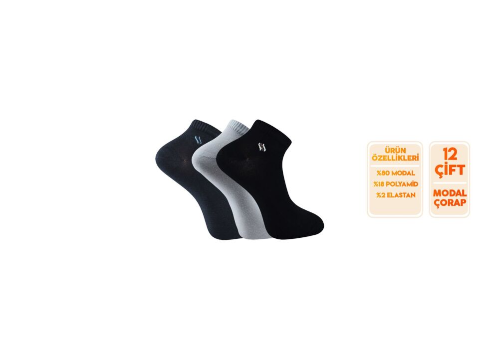 Pola 4150-21 Yazlık Erkek Modal Patik 12'li
