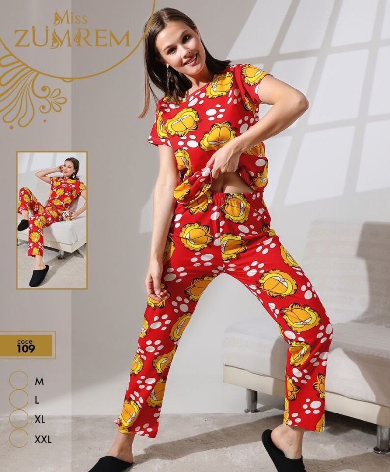 Zümrem 109 Bayan Kısa Kollu Süprem Pijama Takım 4'lü