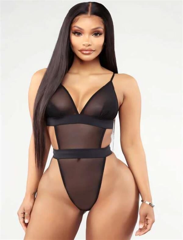 Arias Closet Siyah Transparan Tül Fantezi Babydoll