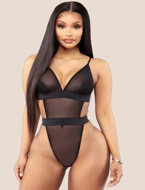 Arias Closet Siyah Transparan Tül Fantezi Babydoll